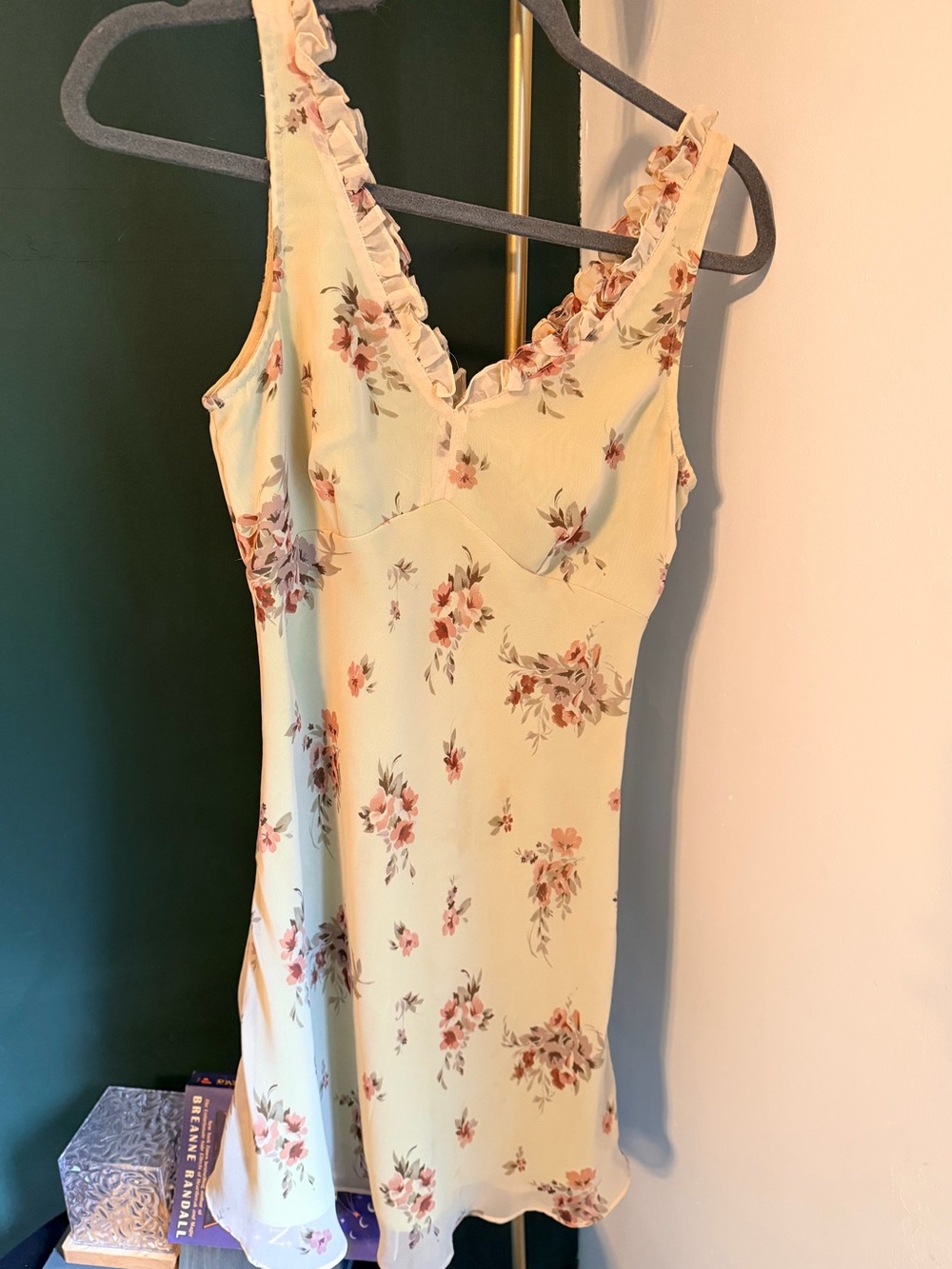 Floral Ruffle 90s V-Neck Slip Dress